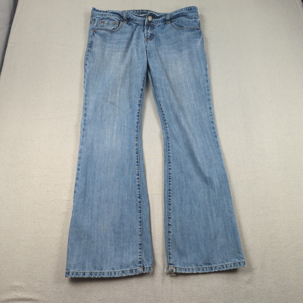 Vintage American Eagle Jeans Womens 14 Blue Artist Flare Hippie Boho Distressed